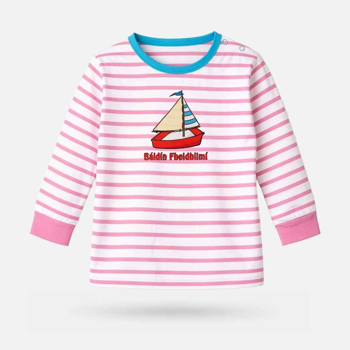 Báidín Fheidhlimí - Babies’ T-Shirts - Spailpín - 6-12 Months / Pink/White