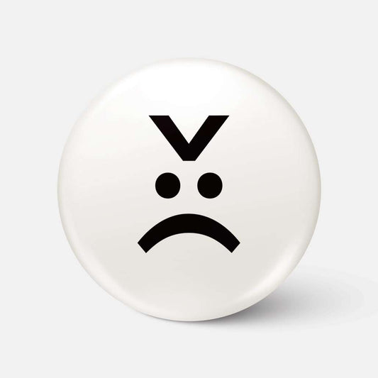 Angry Face Emoticon - Badge - Spailpín