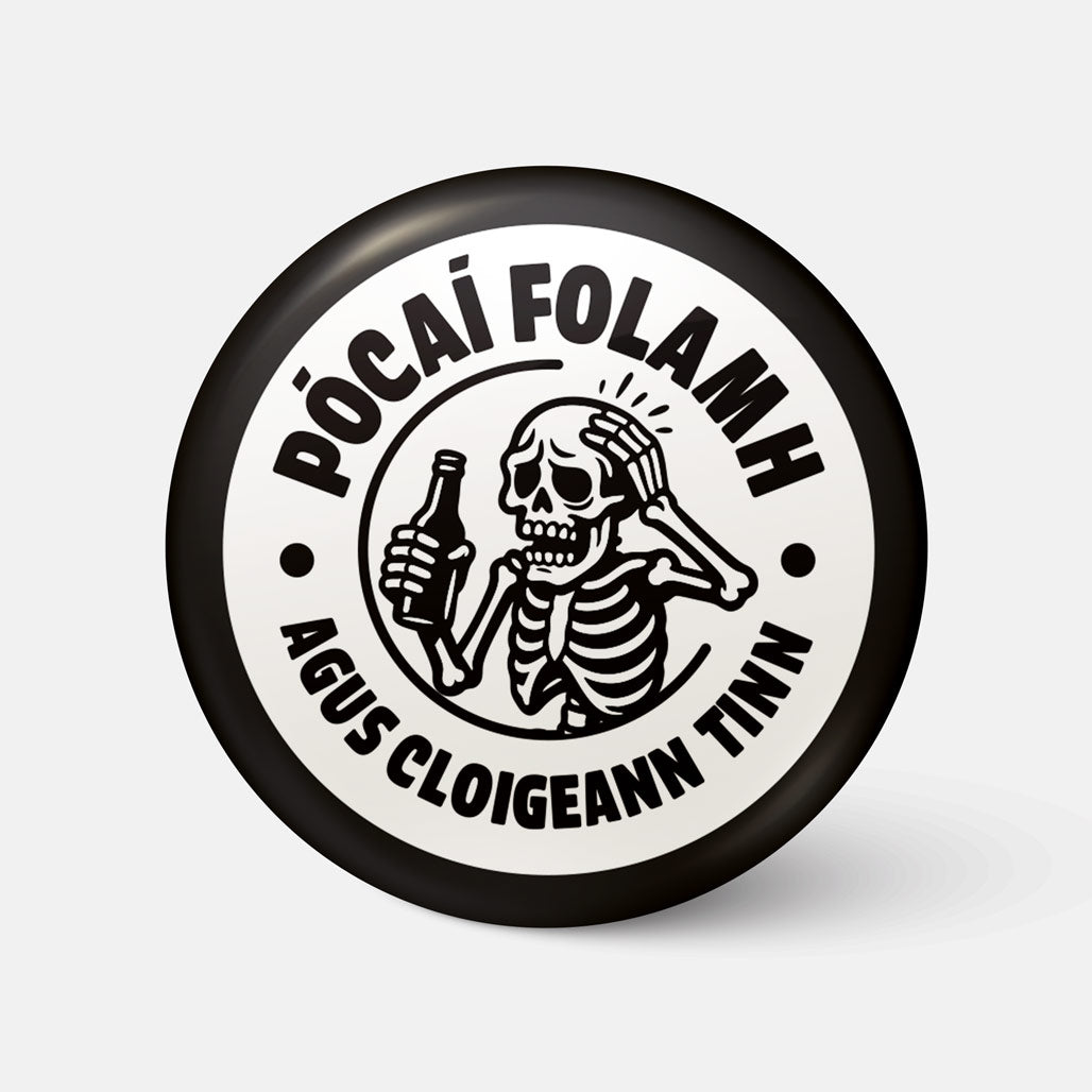 Pócaí Folamh agus Cloigeann Tinn - Badge