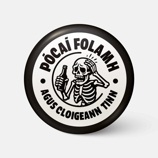 Pócaí Folamh agus Cloigeann Tinn - Badge