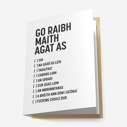 Go Raibh Maith Agat As.... Greeting Card