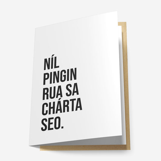 Níl Pingin Rua Sa Chárta Seo Greeting Card