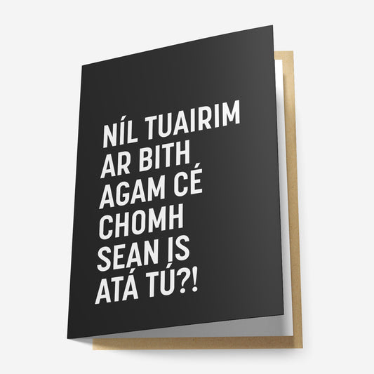Níl Tuairim Ar Bith Agam Cé Chomh Sean Is Atá Tú Greeting Card