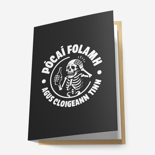 Pócaí Folamh Agus Cloigeann Tinn Greeting Card