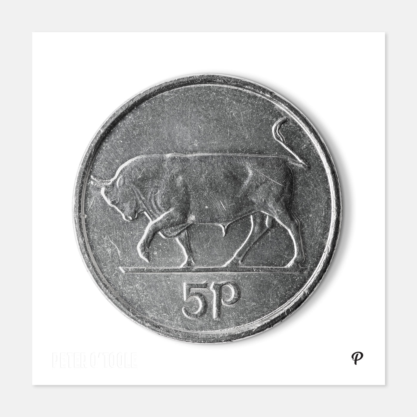 5p Bull Coin Print