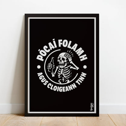 Pócaí Folamh Agus Cloigeann Tinn - Print