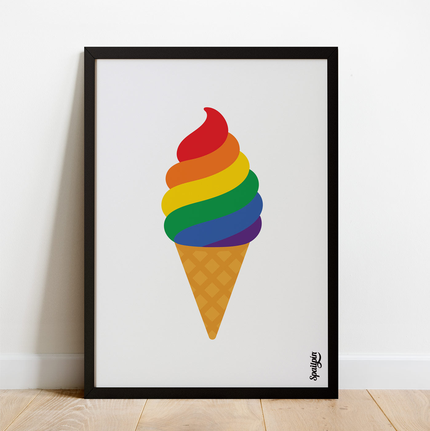 Rainbow Ice-Cream Cone - Print