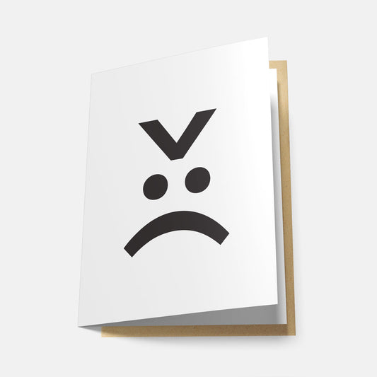 Angry Face Emoticon - Greeting Card