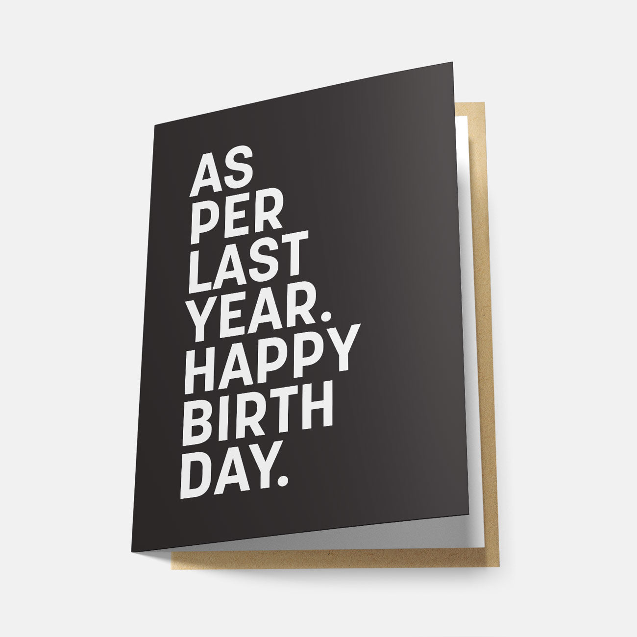 As Per Last Year. Happy Birthday - Greeting Card