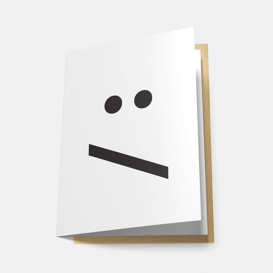 Diagonal Mouth Emoticon - Greeting Card