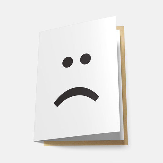 Frown Face Emoticon - Greeting Card