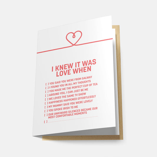 I Knew It Was Love When - Greeting Card
