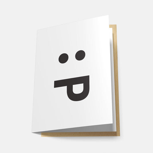 Tongue Out Emoticon - Greeting Card
