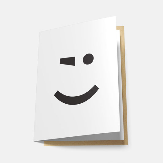 Wink Face Emoticon - Greeting Card