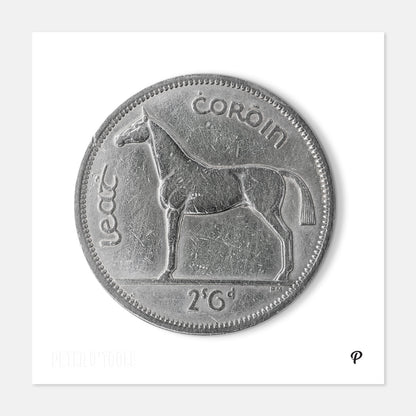 Half Crown/Leath Choróin Irish Hunter Horse Coin Print