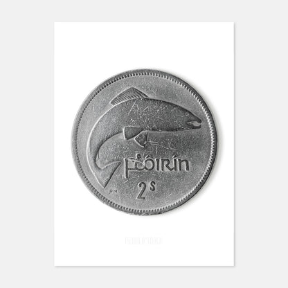 Bonn Flóirín (Dhá Scilling) na hÉireann – Bradán le Percy Metcalfe – Prionta Boinn