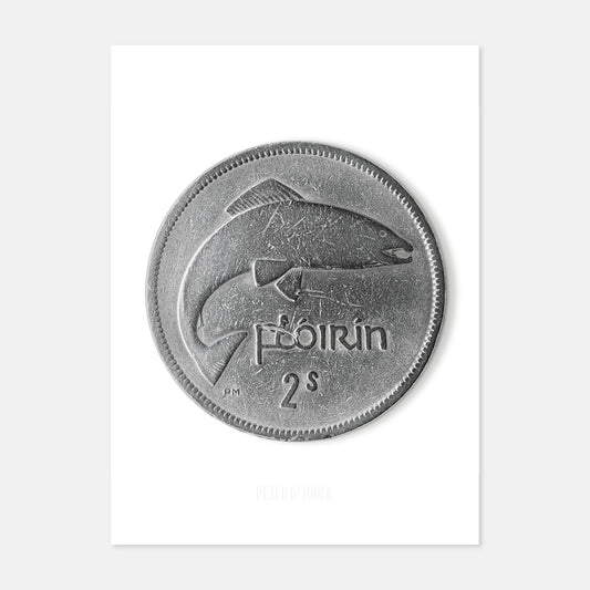 Bonn Flóirín (Dhá Scilling) na hÉireann – Bradán le Percy Metcalfe – Prionta Boinn