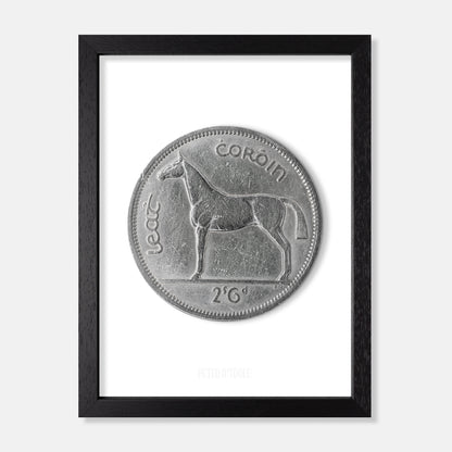 Irish Half Crown (Two Shillings and Sixpence) Coin – Horse by Percy Metcalfe - Coin Print