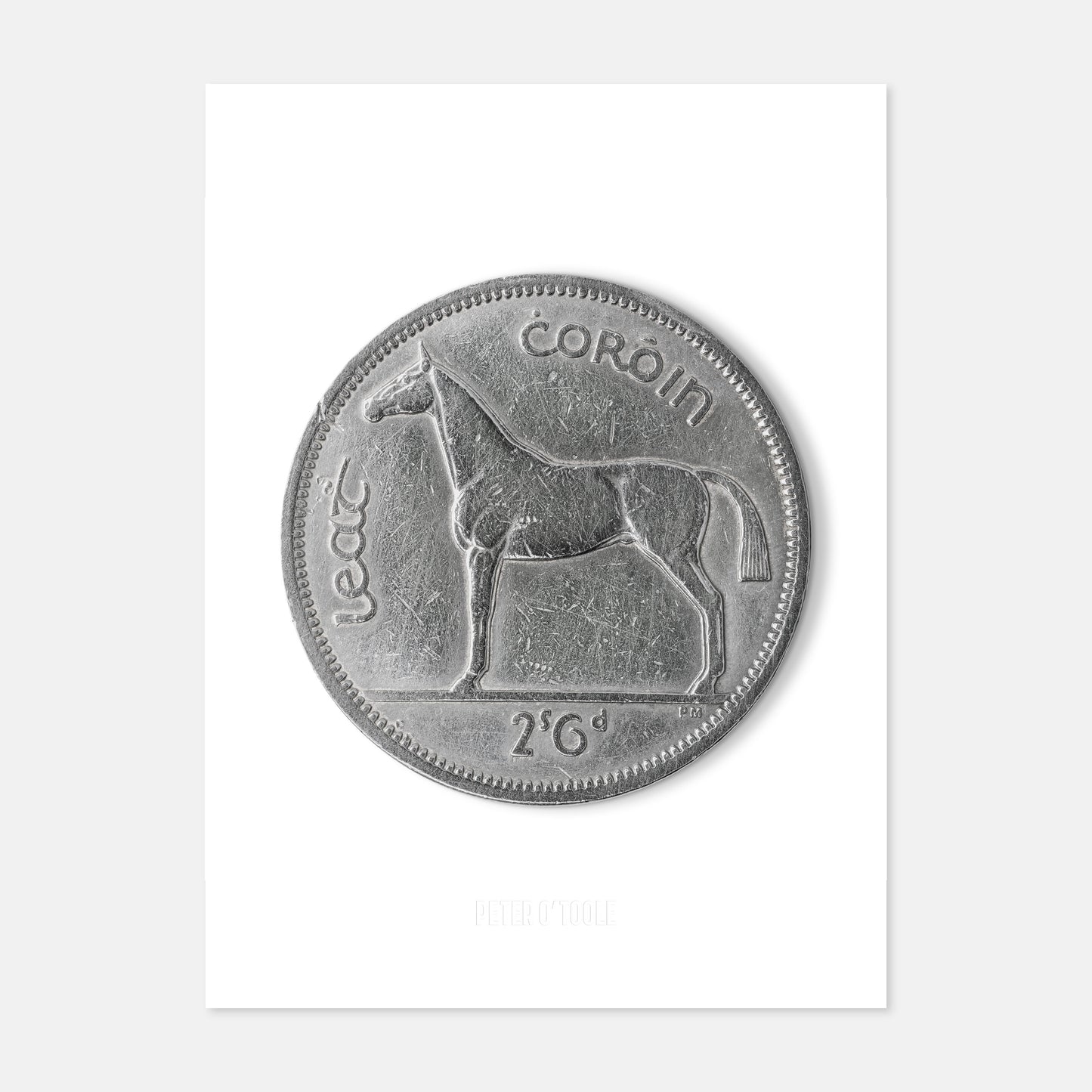 Irish Half Crown (Two Shillings and Sixpence) Coin – Horse by Percy Metcalfe - Coin Print