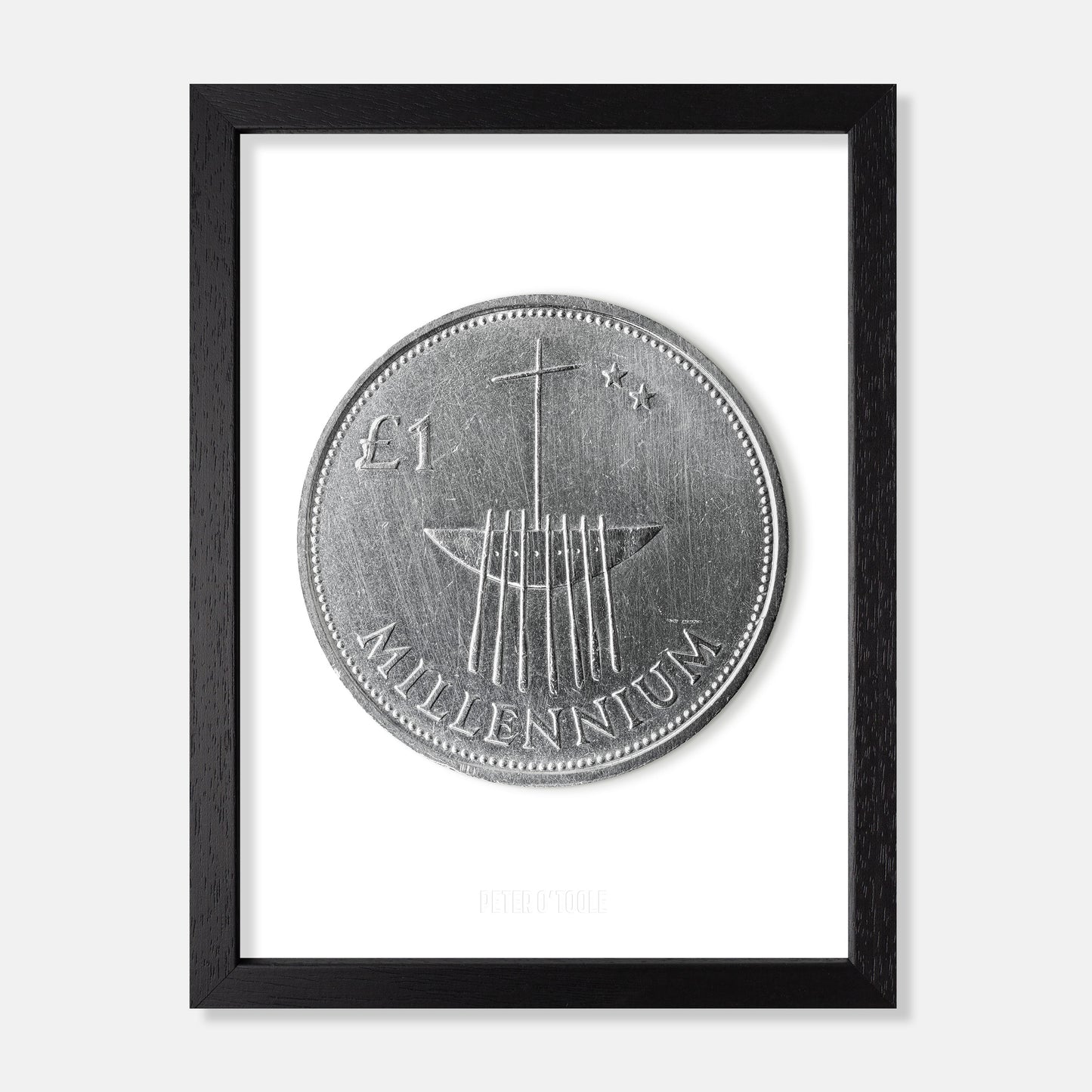Irish Millennium One Pound (£1) Coin – Broighter Boat by Alan Ardiff & Garrett Stokes - Coin Print