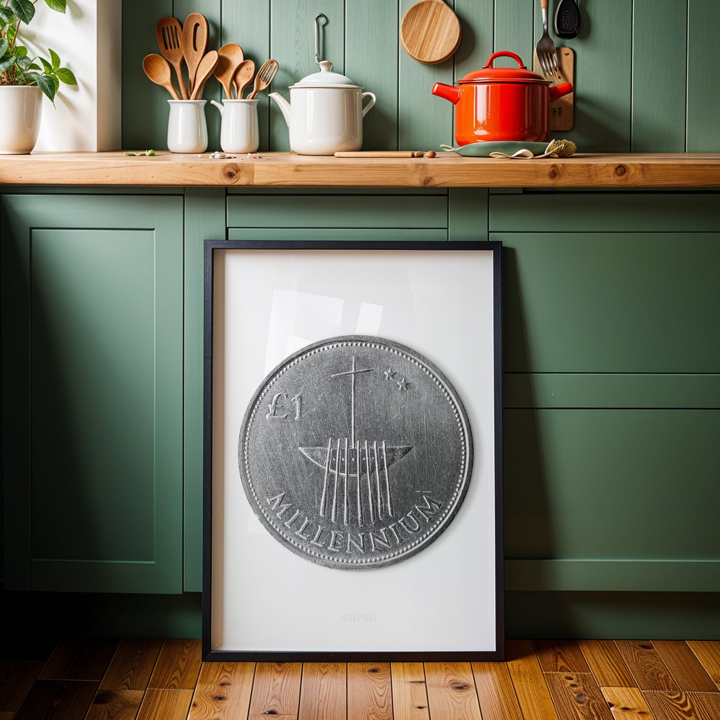 Irish Millennium One Pound (£1) Coin – Broighter Boat by Alan Ardiff & Garrett Stokes - Coin Print