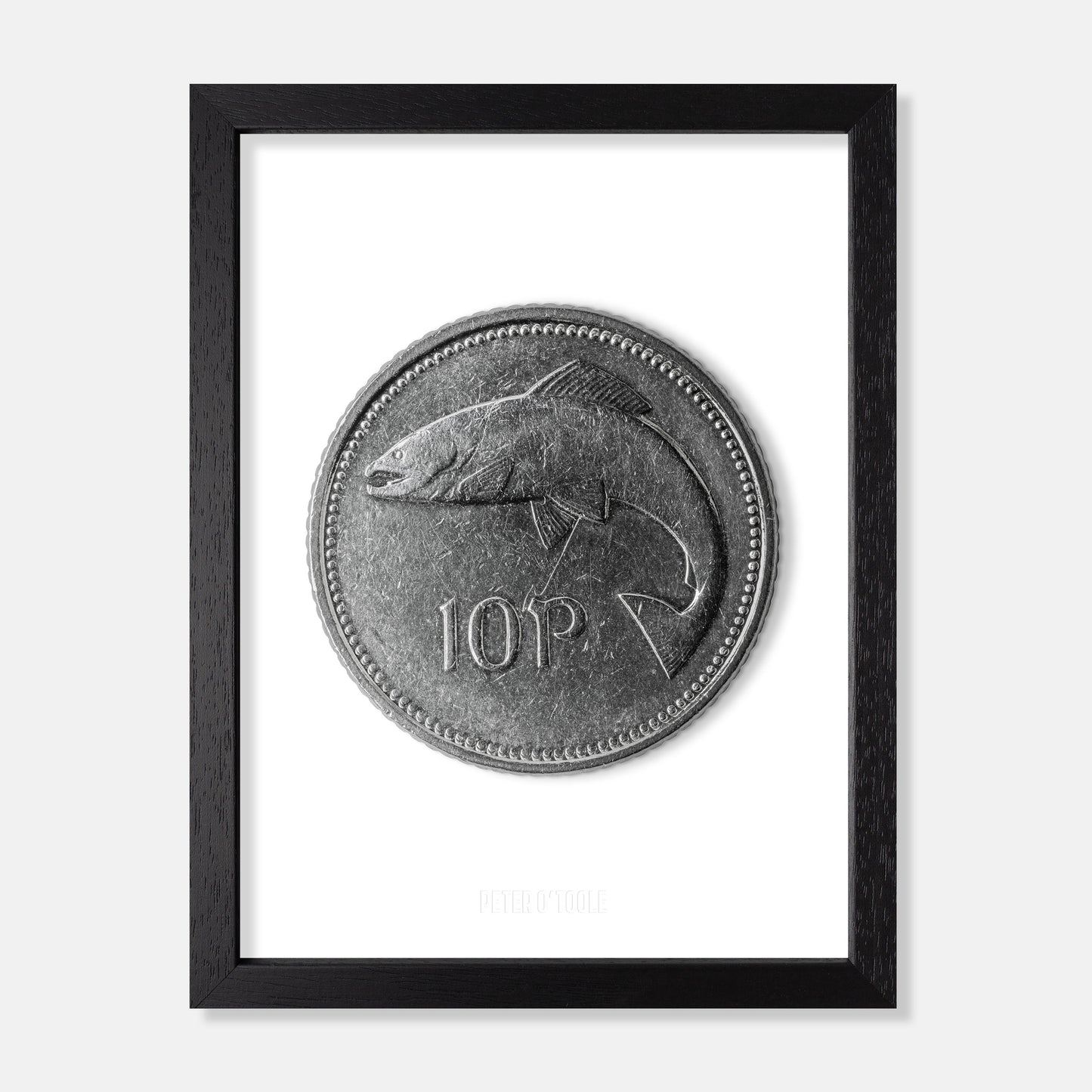 Irish Ten Pence (10p) Coin – Salmon by Percy Metcalfe - Coin Print