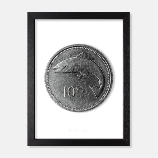 Irish Ten Pence (10p) Coin – Salmon by Percy Metcalfe - Coin Print