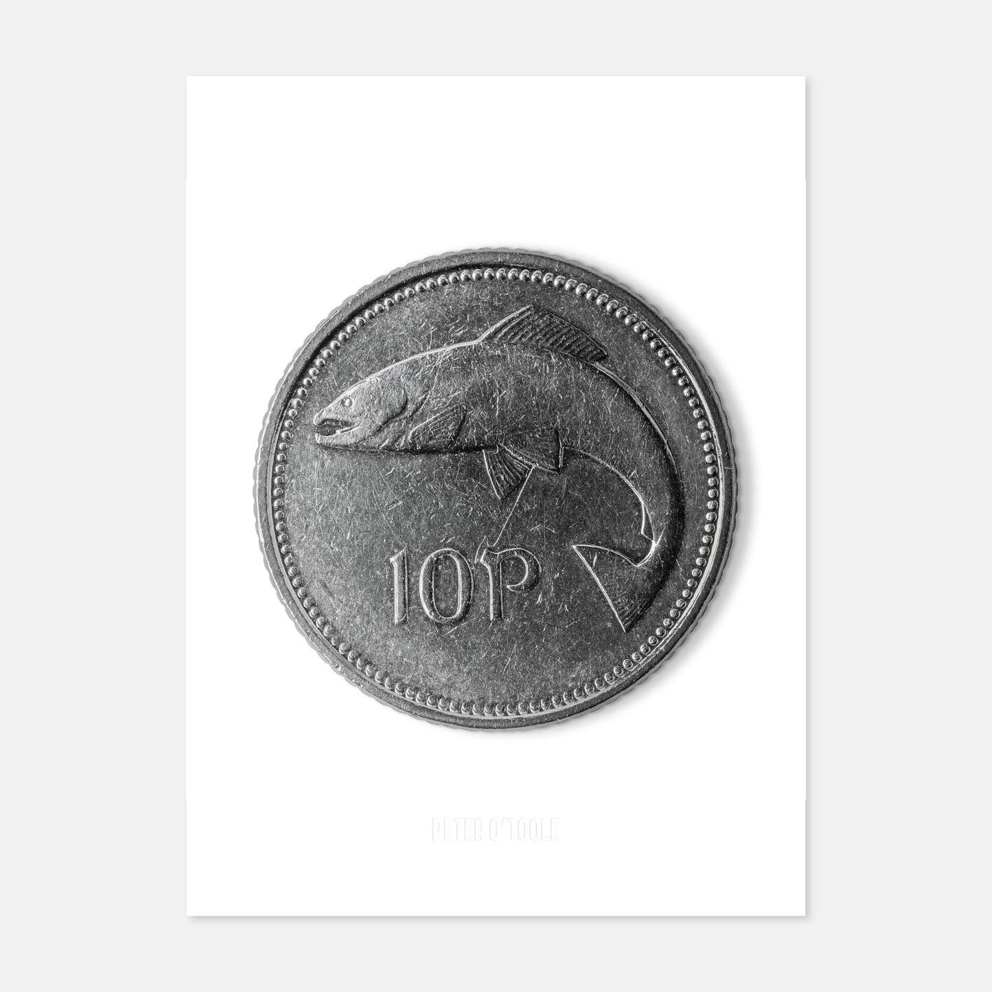 Irish Ten Pence (10p) Coin – Salmon by Percy Metcalfe - Coin Print