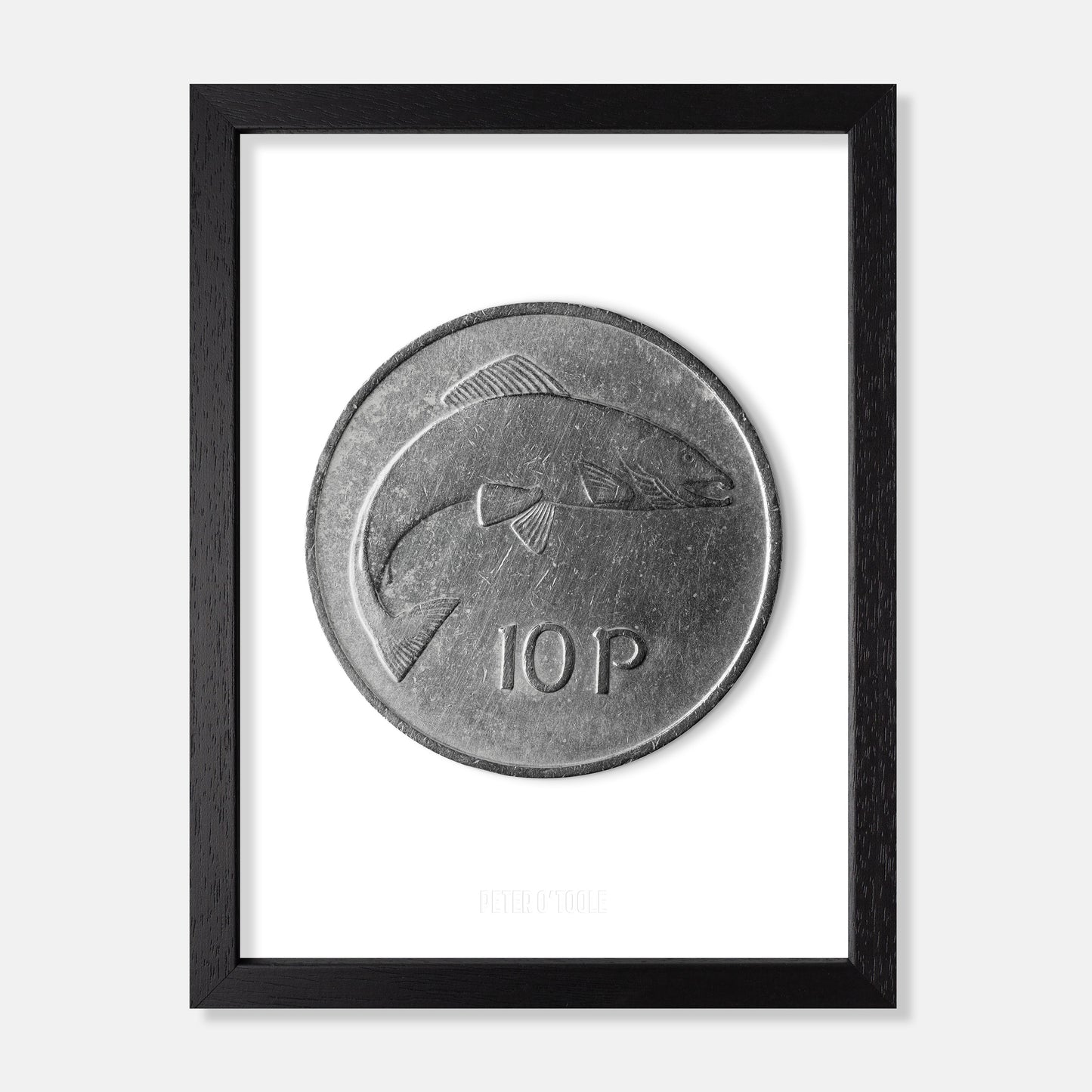 Original Irish Ten Pence (10p) Coin – Salmon by Percy Metcalfe - Coin Print