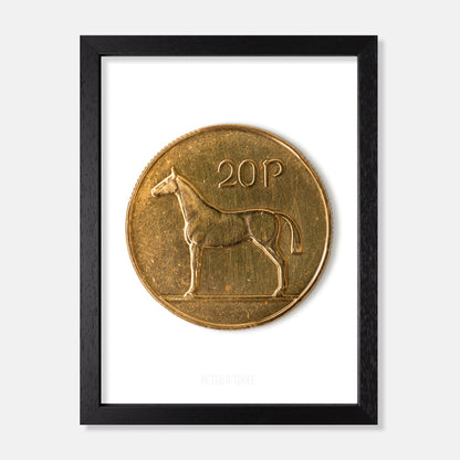 Irish Twenty Pence (20p) Coin – Horse by Percy Metcalfe - Coin Print