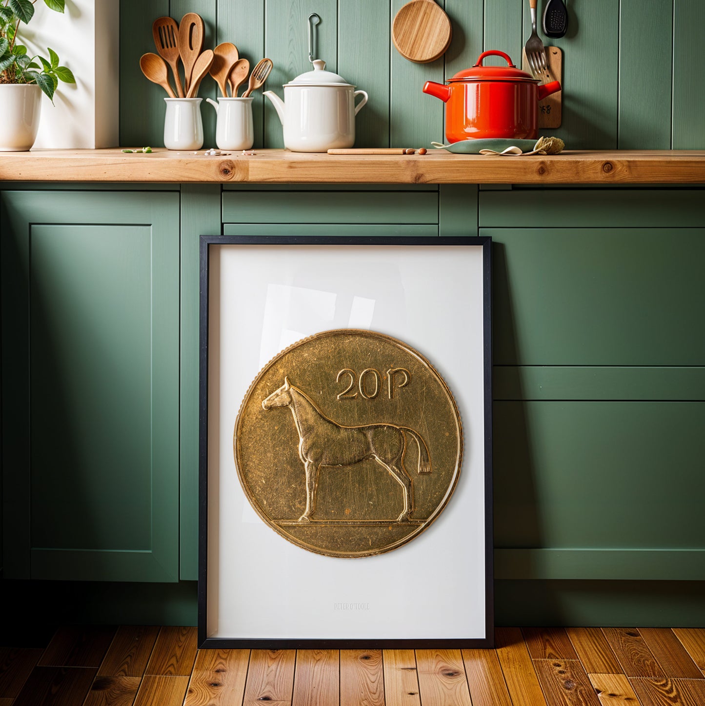 Irish Twenty Pence (20p) Coin – Horse by Percy Metcalfe - Coin Print