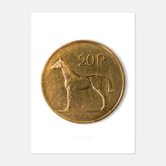 Bonn Fiche Pingin (20p) na hÉireann – Capall le Percy Metcalfe – Prionta Boinn