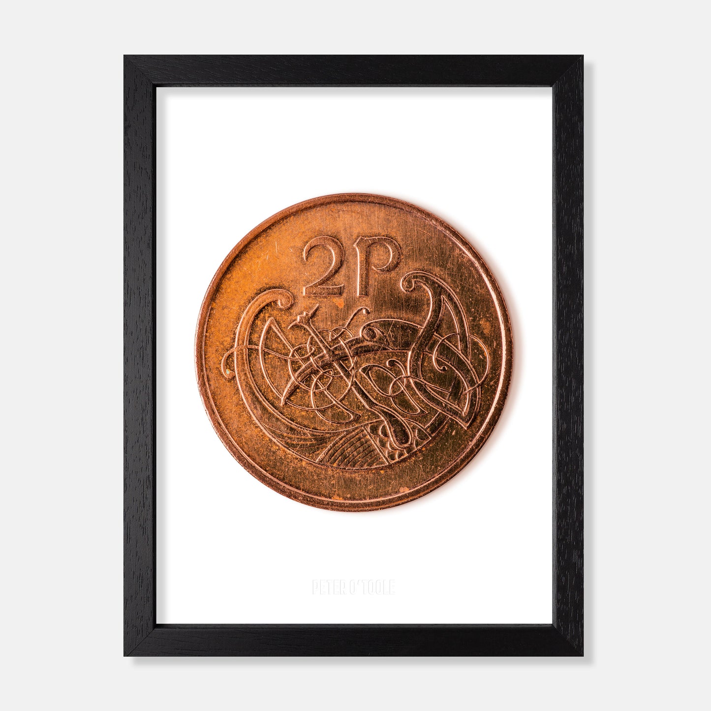 Irish Two Pence (2p) Coin – Ornamental Bird by Gabriel Hayes - Coin Print