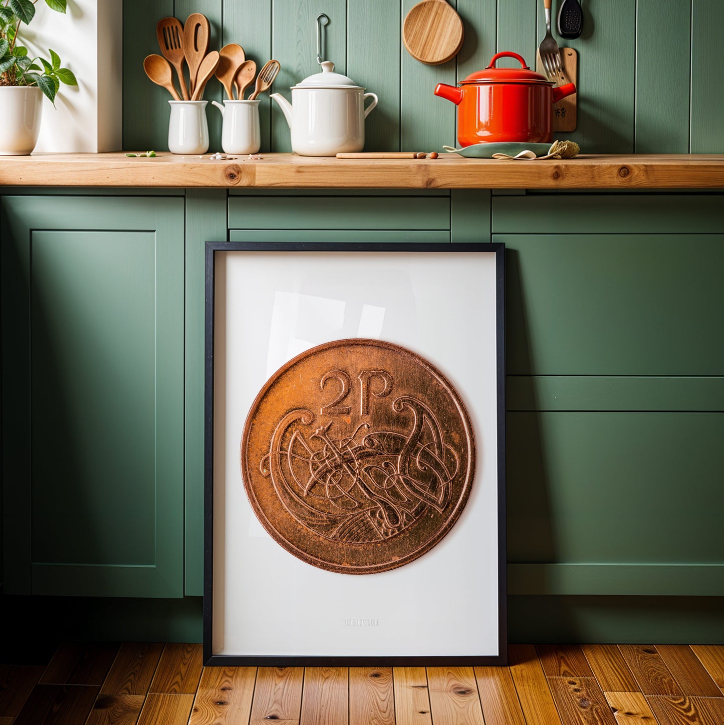 Irish Two Pence (2p) Coin – Ornamental Bird by Gabriel Hayes - Coin Print