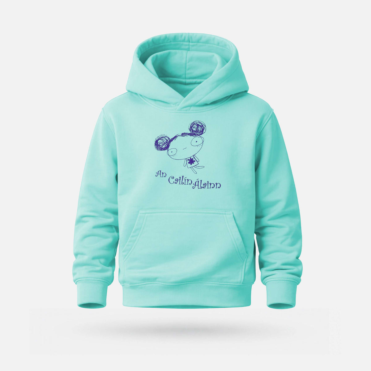 An Cailín Álainn - Kids' Hoodie - Spailpín - 1-2 Years / Gumdrop Green
