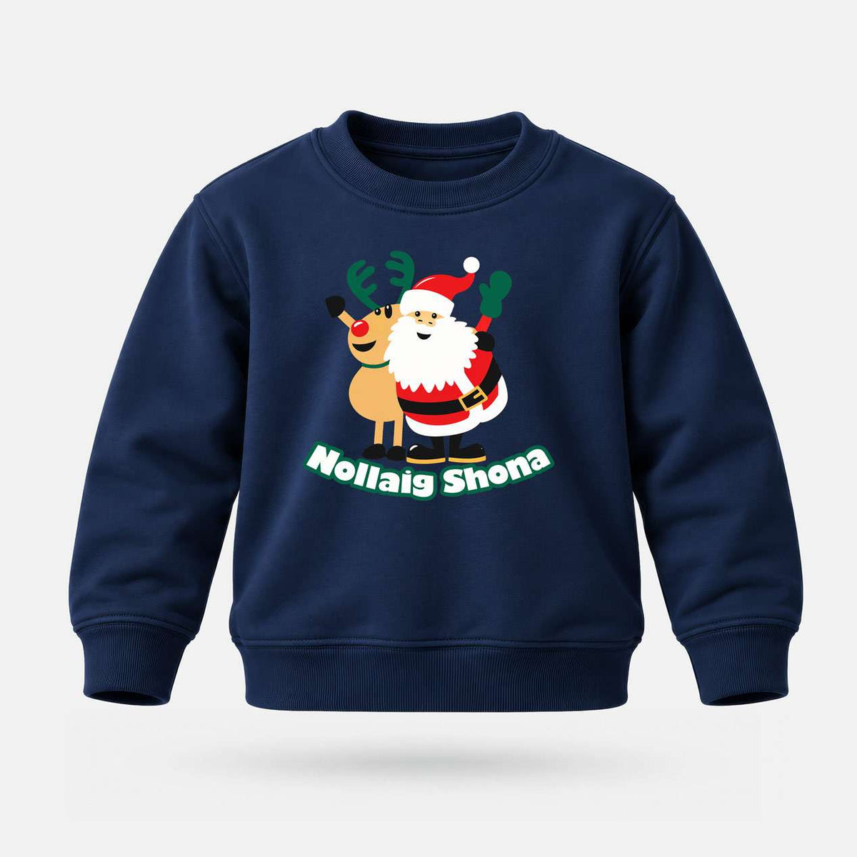 Nollaig Shona le Daidí na Nollag & Rudolph - Geansaí do Pháistí