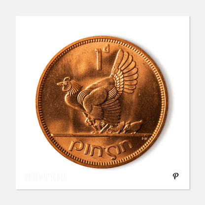 One Penny/Pingin Uncirculated Hen & Chicks Coin Print