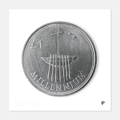One Pound Millennium Edition Coin Print