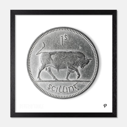 One Scilling Bull Coin Print