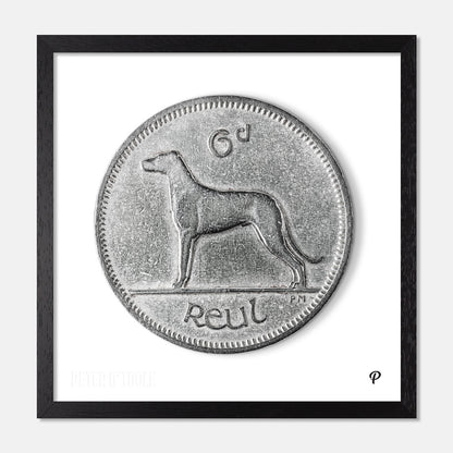6p Irish Wolfhound Coin Print