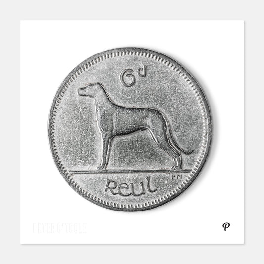 6p Irish Wolfhound Coin Print
