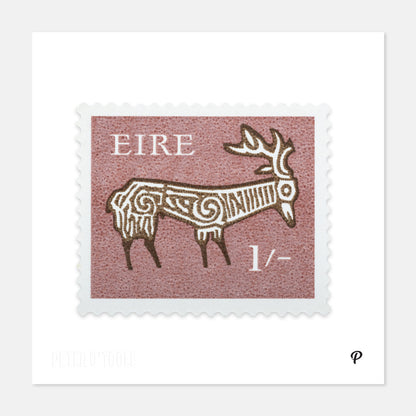 1/- Éire Deer Definitive Stamp - Print