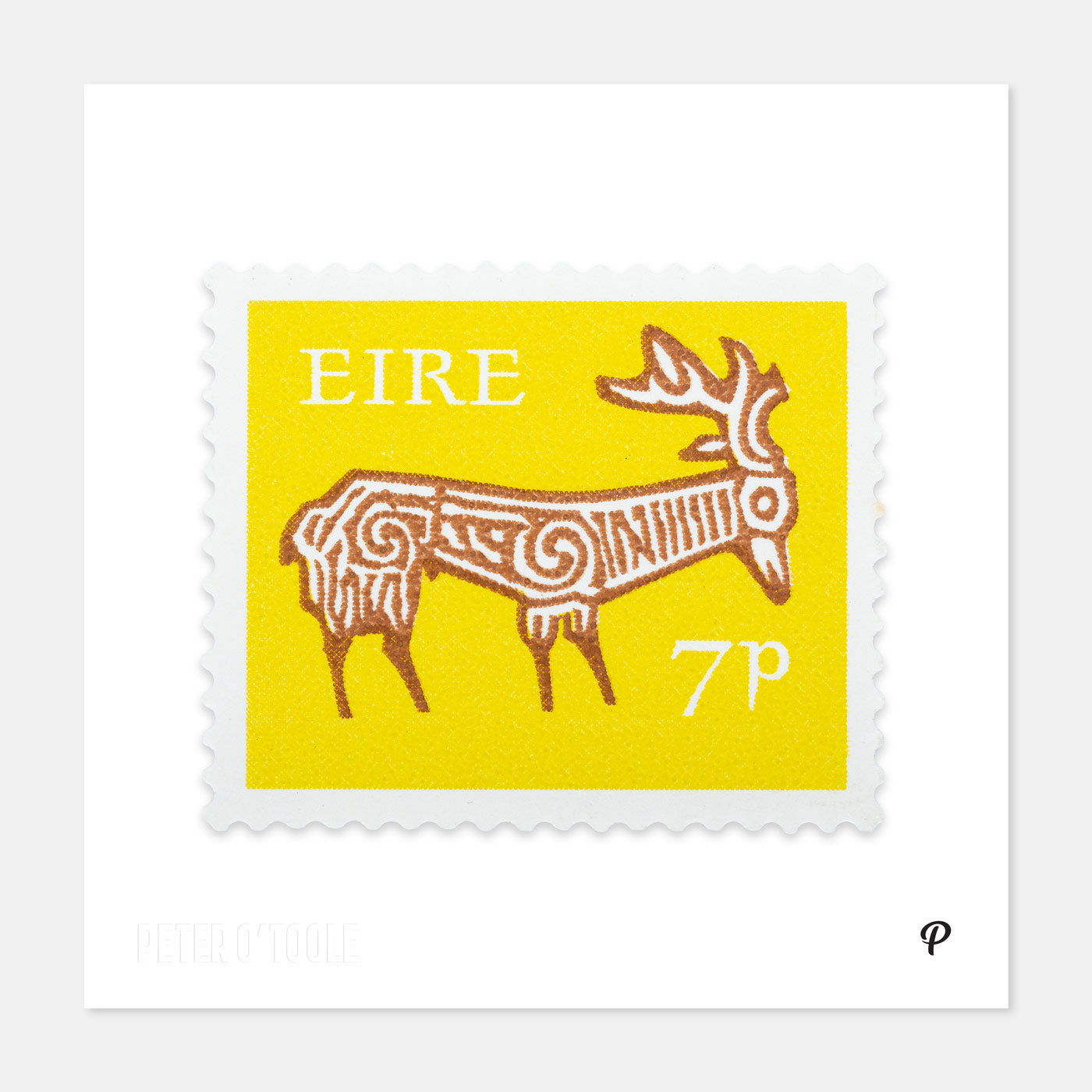 7p Éire Deer Definitive Stamp - Print