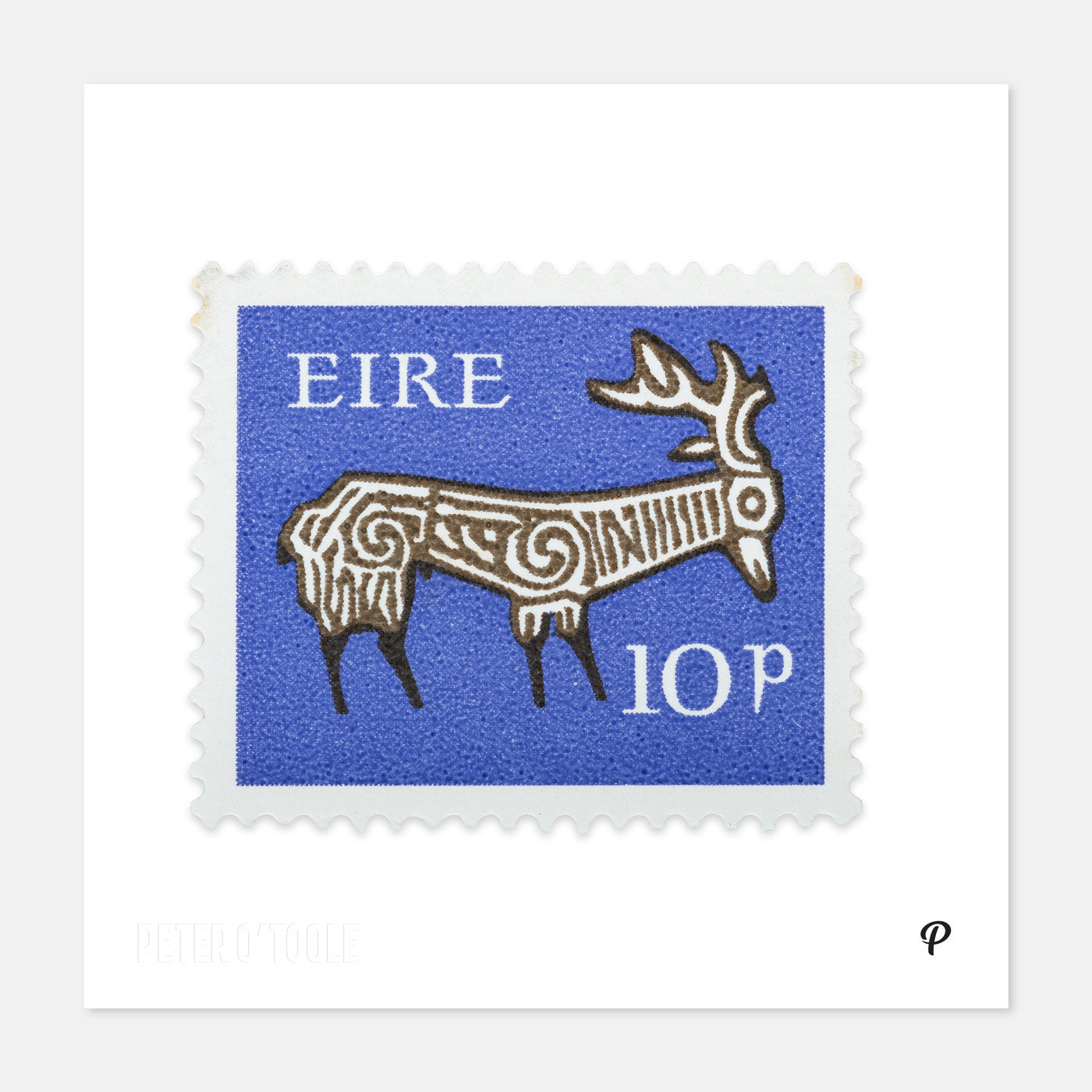 10p Éire Deer Definitive Stamp - Print