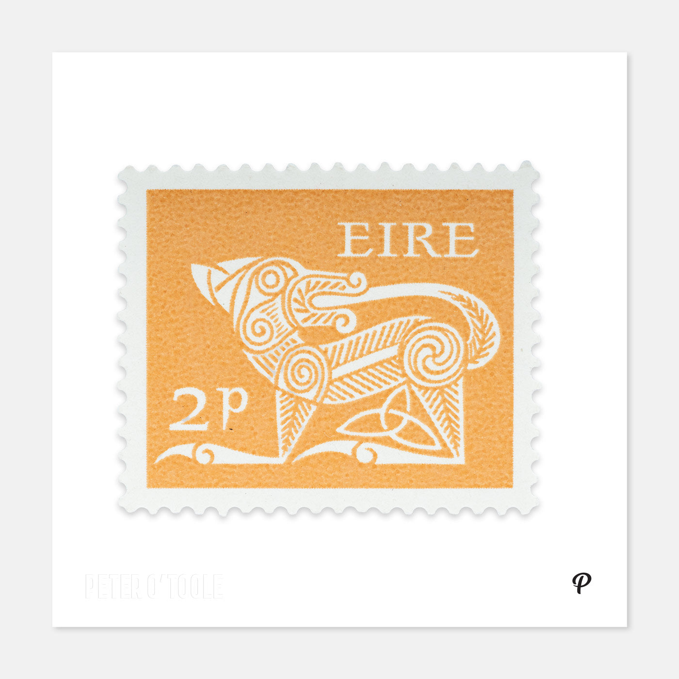 2p Éire Dog Definitive Stamp - Print