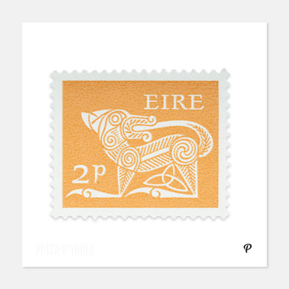 2p Éire Dog Definitive Stamp - Print
