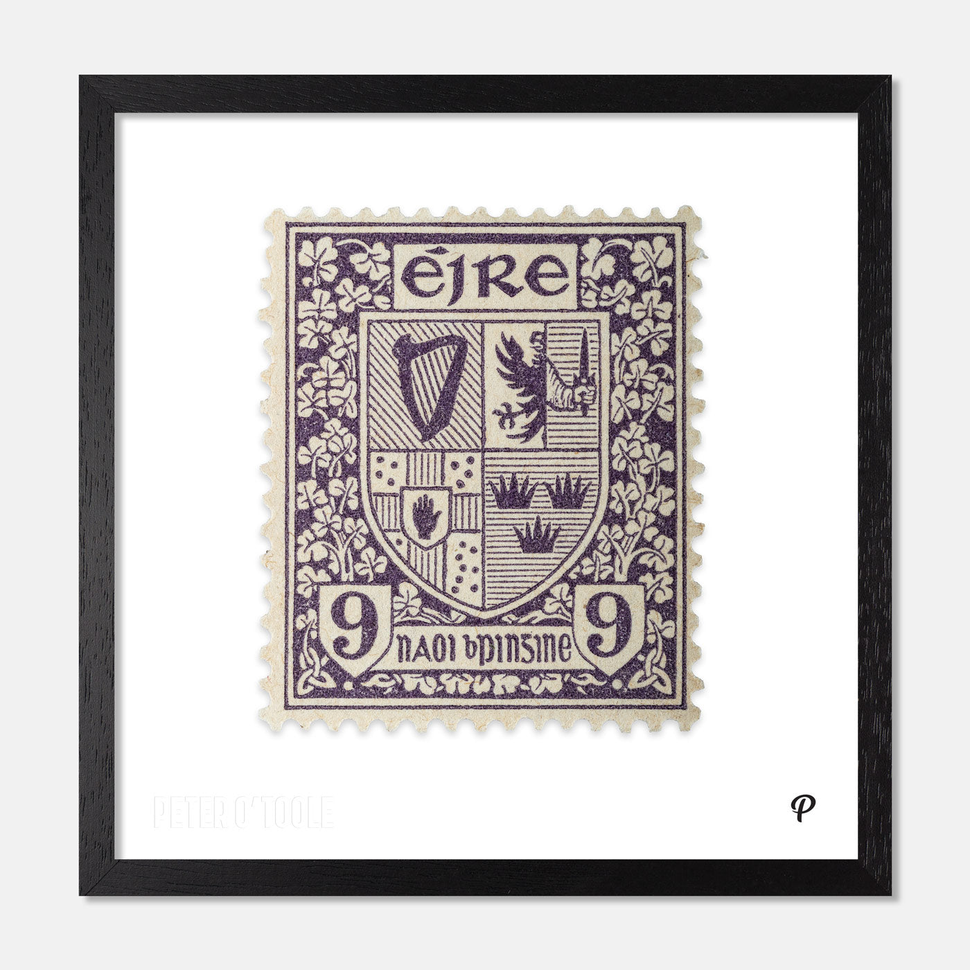 9d Éire Coat of Arms Definitive Stamp - Print