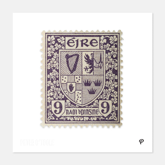 9d Éire Coat of Arms Definitive Stamp - Print