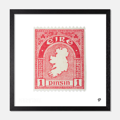 1d Éire Map of Ireland Definitive Stamp - Print