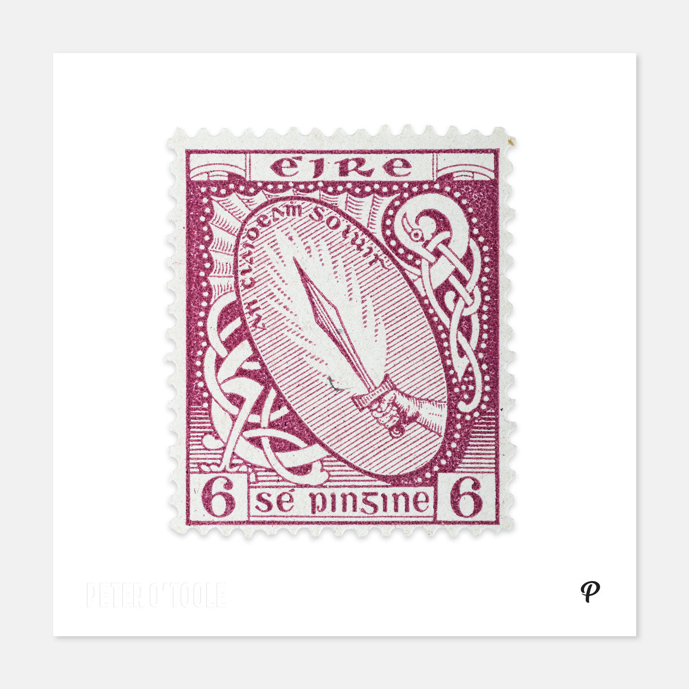 6d Éire Sword of Light Definitive Stamp - Print